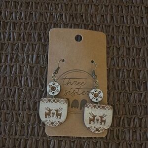Brown Reindeer Earrings